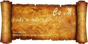 Csók Máté névjegykártya